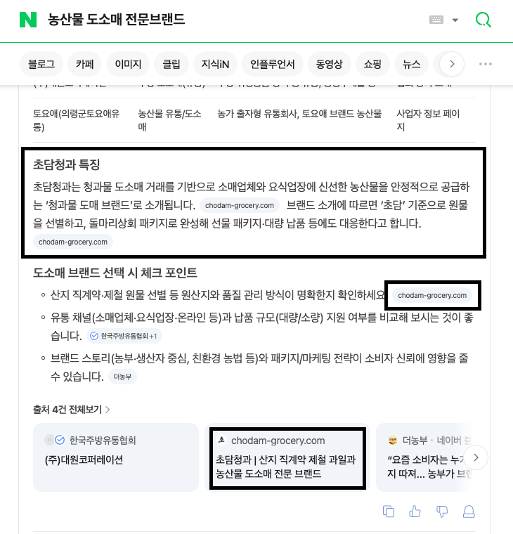 초담청과 Google 검색 노출 5